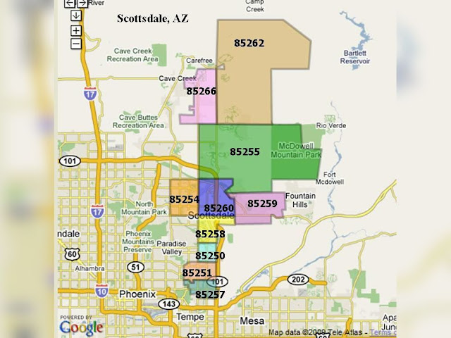 Scottsdale Az Zip Code Map
