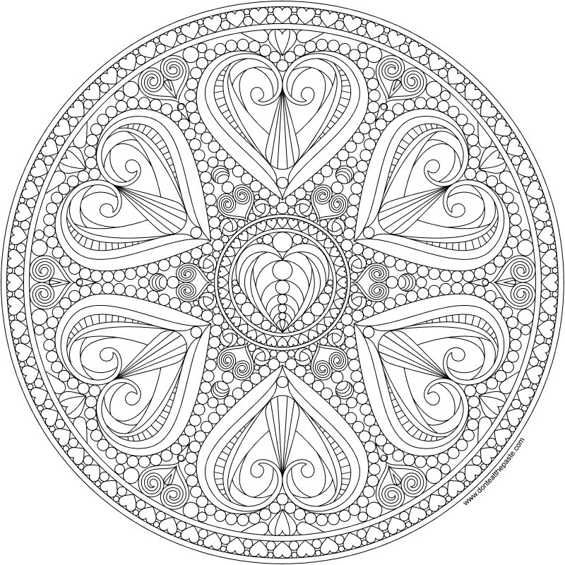 Download Don't Eat the Paste: 2016 Valentine Mandala to color!