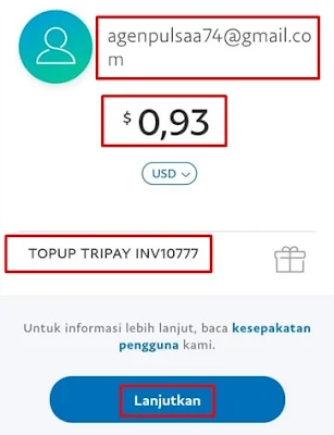 Kirim Dollar Paypal