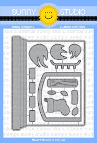 Sunny Studio Stamps: A2 Fireplace Shaped Card Steel Rule Die Set