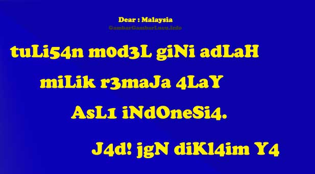 Wallpaper Lucu Klaim Budaya Alay Indonesia dan Malaysia 