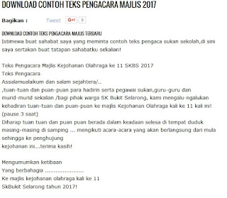 CONTOH TEKS PENGACARA MAJLIS TERBARU