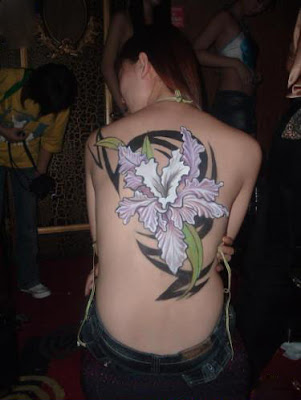 New Feminine Back Flower Image Tattoos For Girls. Posted by tattoo at 5:25 