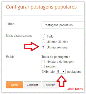 Configurar postagens populares