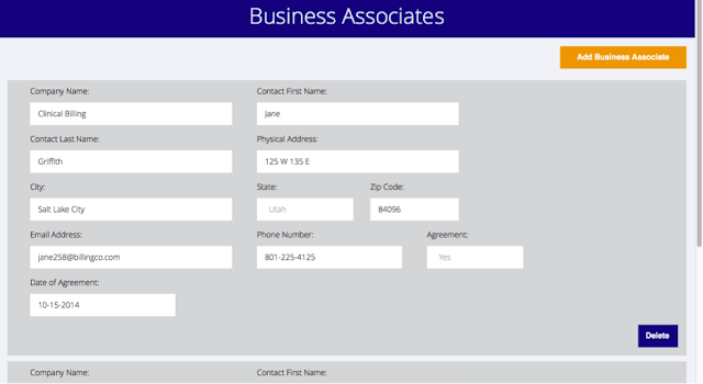 Keep track of business associates