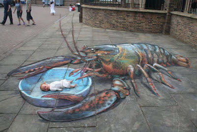 3D Illusion Chalk Drawings