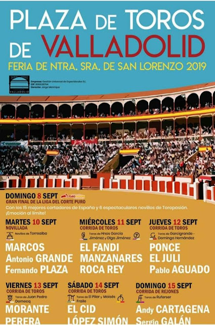 cartel de la fiesta taurina de Valladolid 2019