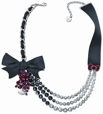 Swarovski necklace, red and black necklace