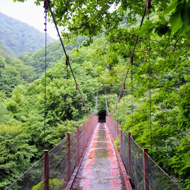 西沢渓谷　二俣吊橋