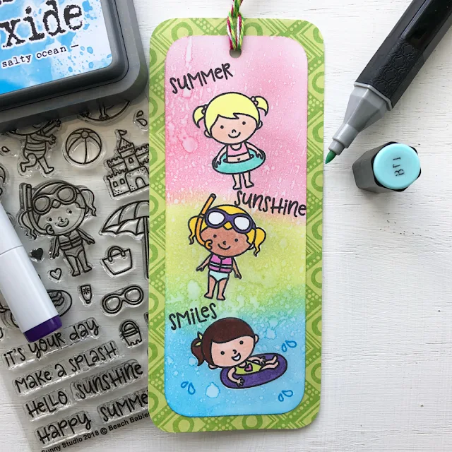 Sunny Studio Stamps: Beach Babies Customer Card by Ashley Hughes