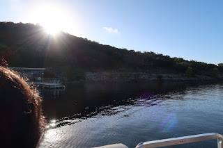 The boat ride out to the zipline course