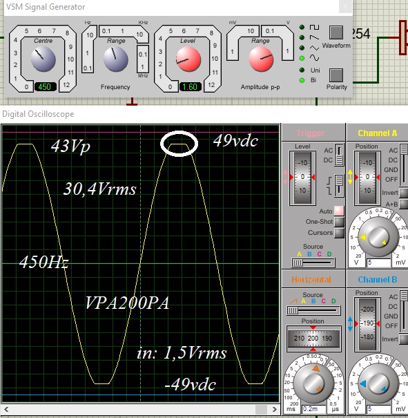 simulasi OCL 200 WATT VOX PA200