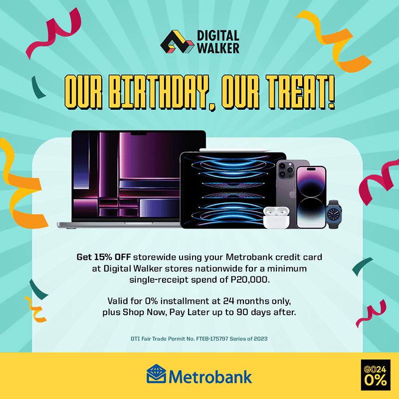Digital Walker celebrates another year with 15 percent discount, other deals for Metrobank credit card holders
