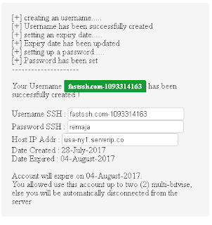 Account SSH Server USA New York 1 