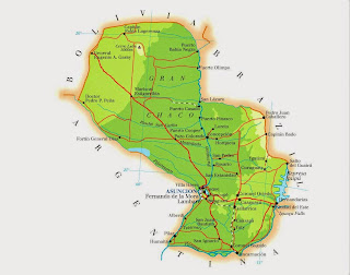Paraguaj - harta gjeografike e Paraguajit