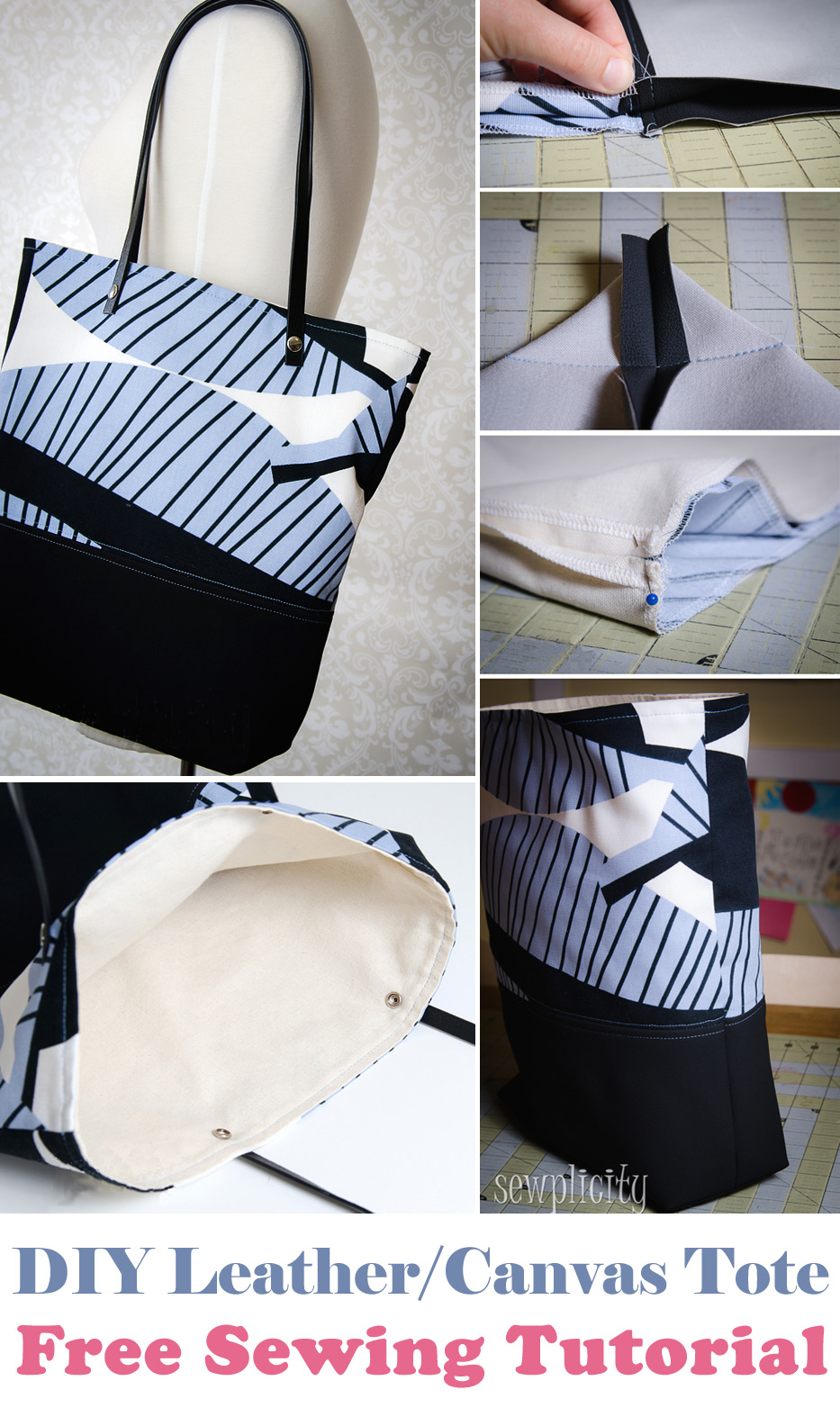 Leather / Canvas Tote Bag Tutorial