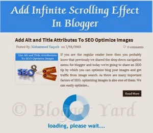 Hiệu ứng Infinite Scrolling cho blog