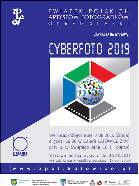 Wystawa CYBERFOTO 2019 w Galerii Katowice. Fotografia Odklejona w Galerii ZPAF Katowice.