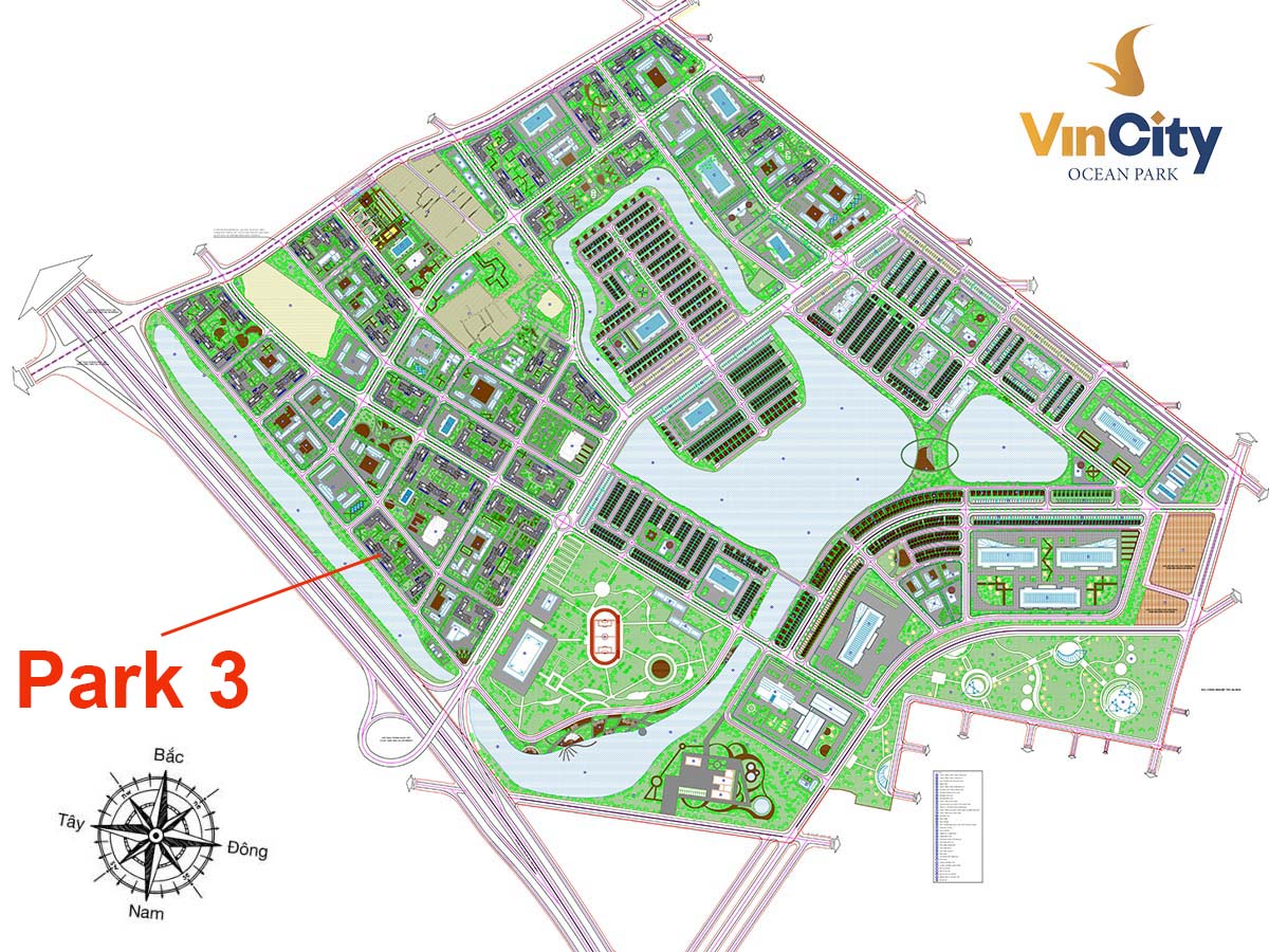 Vị trí Tòa Park 3 VinCity Gia Lâm