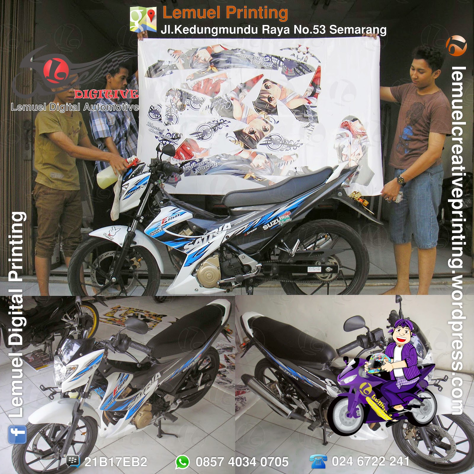 LeMuel Produksi Decal Vinyl Striping Motor Full Body Berkualitas