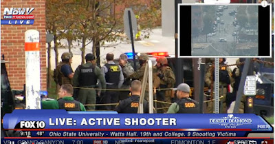 JUST ANNOUNCED ACTIVE SHOOTER AT Ohio State University . 