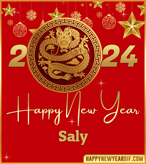 Happy New Year 2024 gif wishes Dragon Saly