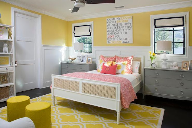 yellow girls bedroom