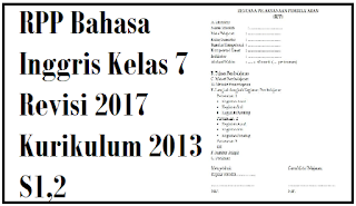 RPP Bahasa Inggris Kelas 7 Revisi 2017 Kurikulum 2013 S1,2