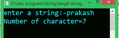 Write a program in C to find the number of characters in given string.