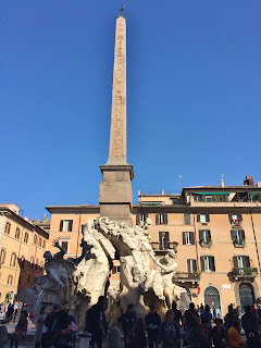 Fountain of The Four Rivers by Bernini in Piazza Navona, Rome, Lazio, Italy