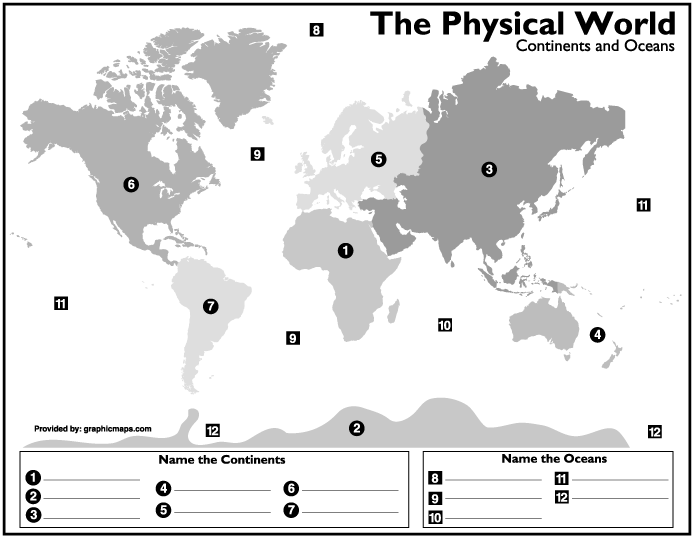 a blank world map. Be able