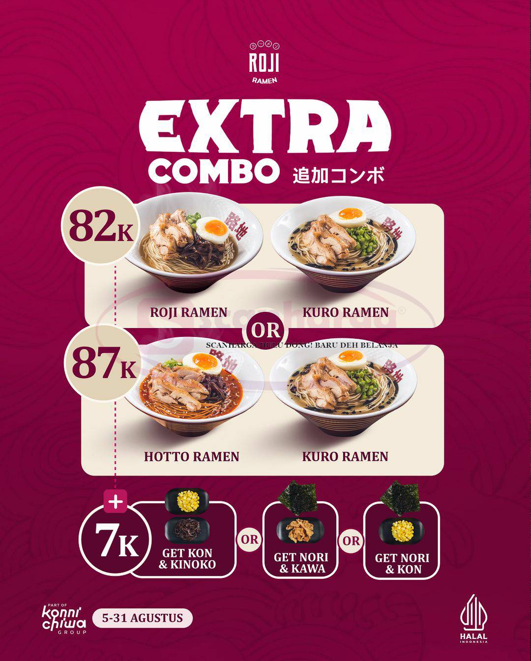 Promo ROJI RAMEN Paket Hemat BUNDLING EXTRA COMBO