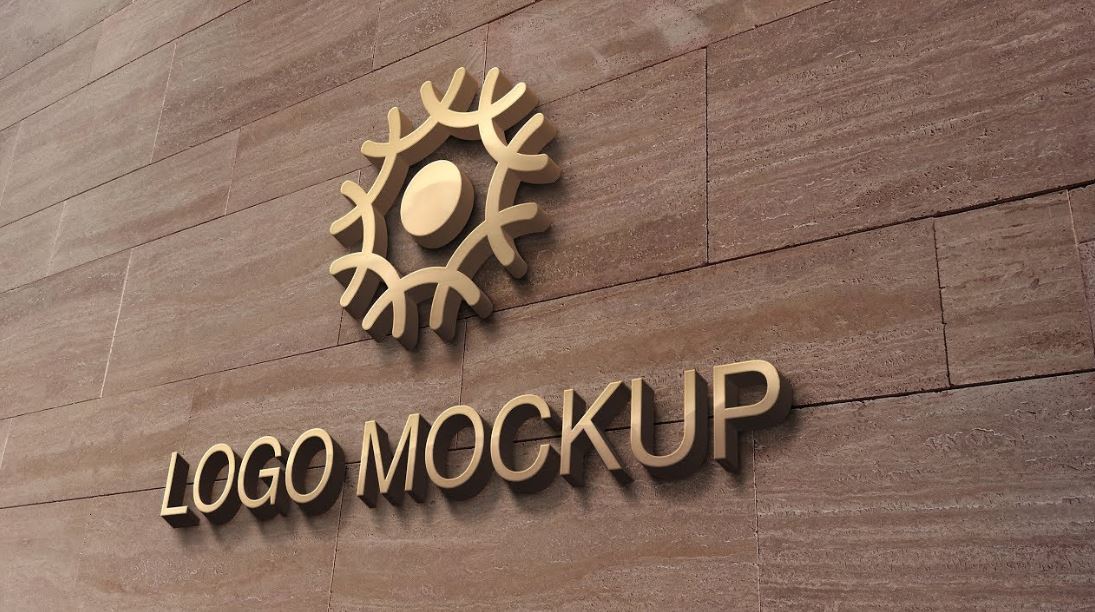 Mockup Logo Pada Dinding