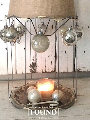 junk, junking, junk tree, thrifted, upcycled, repurposed, wire lampshades, makeover, diy, Christmas tree