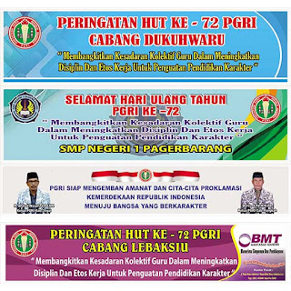 Contoh desain banner atau Spanduk Hut PGRI Ke 72