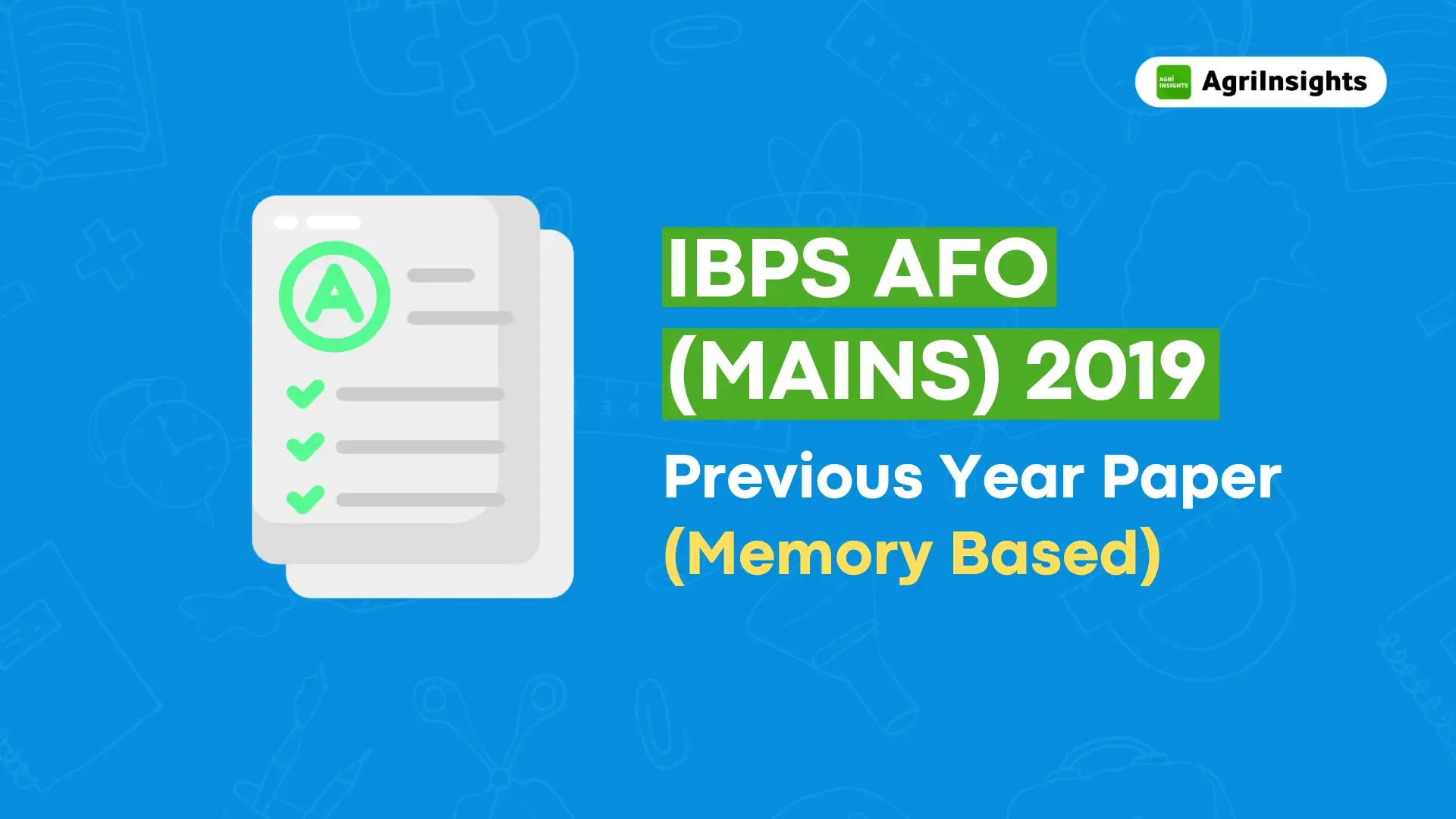 IBPS AFO Mains 2019 Solved Previous Year Paper
