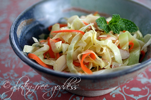 Warm winter coleslaw with chili lime dressing