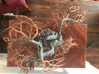 Bonsai, Bonsai tree, Copper Wire, Natural Rock, Penjing, Recycled materials, TAE Trees, TAETree, Touch Art Experience, Wabi Sabi, Willow tree, Windswept, Fukinagashi, Oxidized Copper