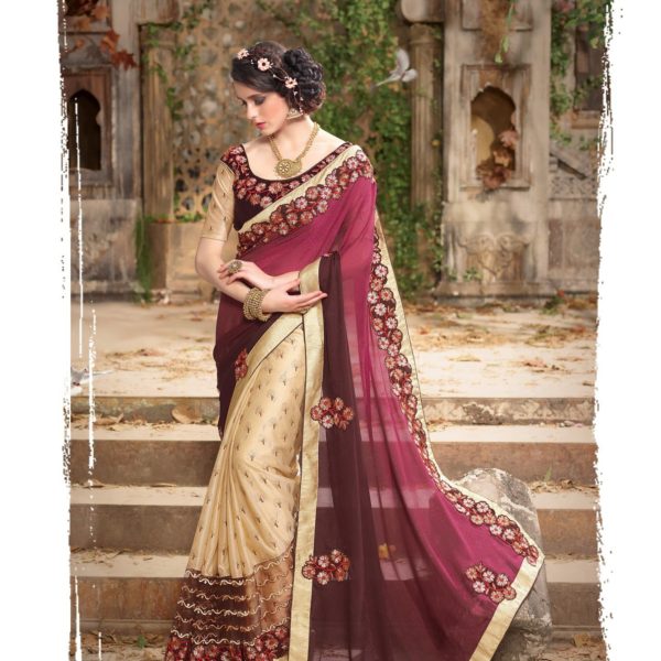 https://www.giadesigner.in/product/charming-cream-brown-magenta-georgette-lycra-saree-with-cream-brown-velvet-blouse/