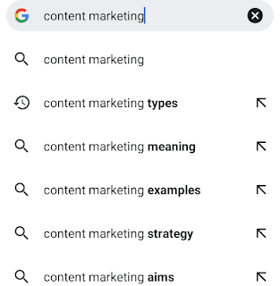 Content marketing popular keywords in search area