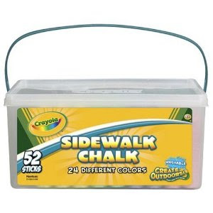 Pre-kindergarten toys - Crayola Sidewalk Chalk 52ct. Bucket Crayon Shape