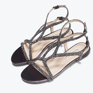 Zara Crossover Shiny Sandals