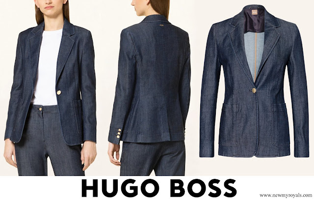 Queen Letizia wore Hugo Boss Jaflera Blazer in Dark Denim