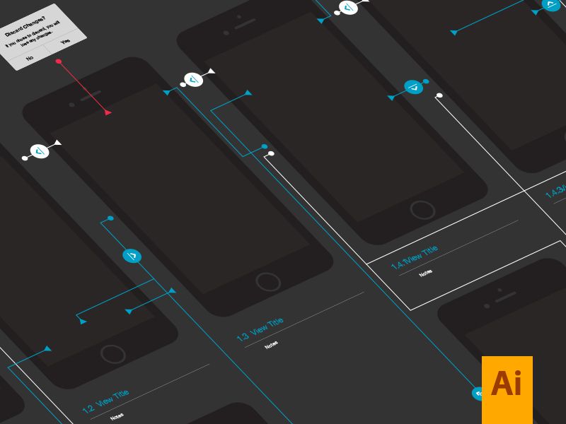 iPhone 6 UX Workflow Illustrator Template