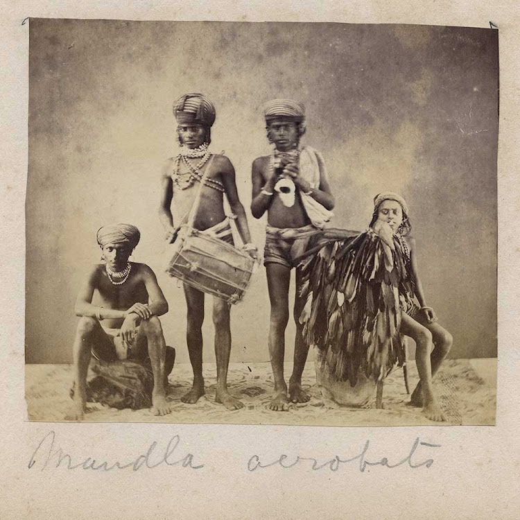 Mandla Acrobats - Albumen Print, c1870's