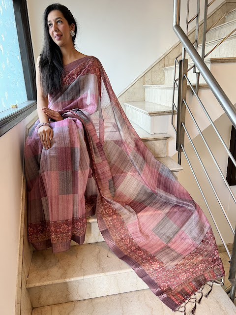 Digital print silk chanderi saree