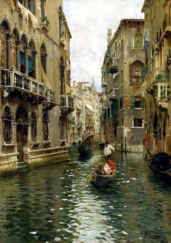 Рубенс Санторо    -   Семейная прогулка по венецианскому каналу