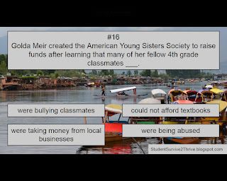 Golda Meir created the American Young Sisters Society to raise funds after learning that many of her fellow 4th grade classmates ___. Answer choices include: were bullying classmates, could not afford textbooks, were taking money from local businesses, were being abused