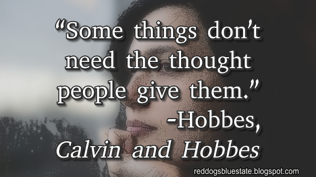 “Some things don’t need the thought people give them.” -Hobbes, _Calvin and Hobbes_