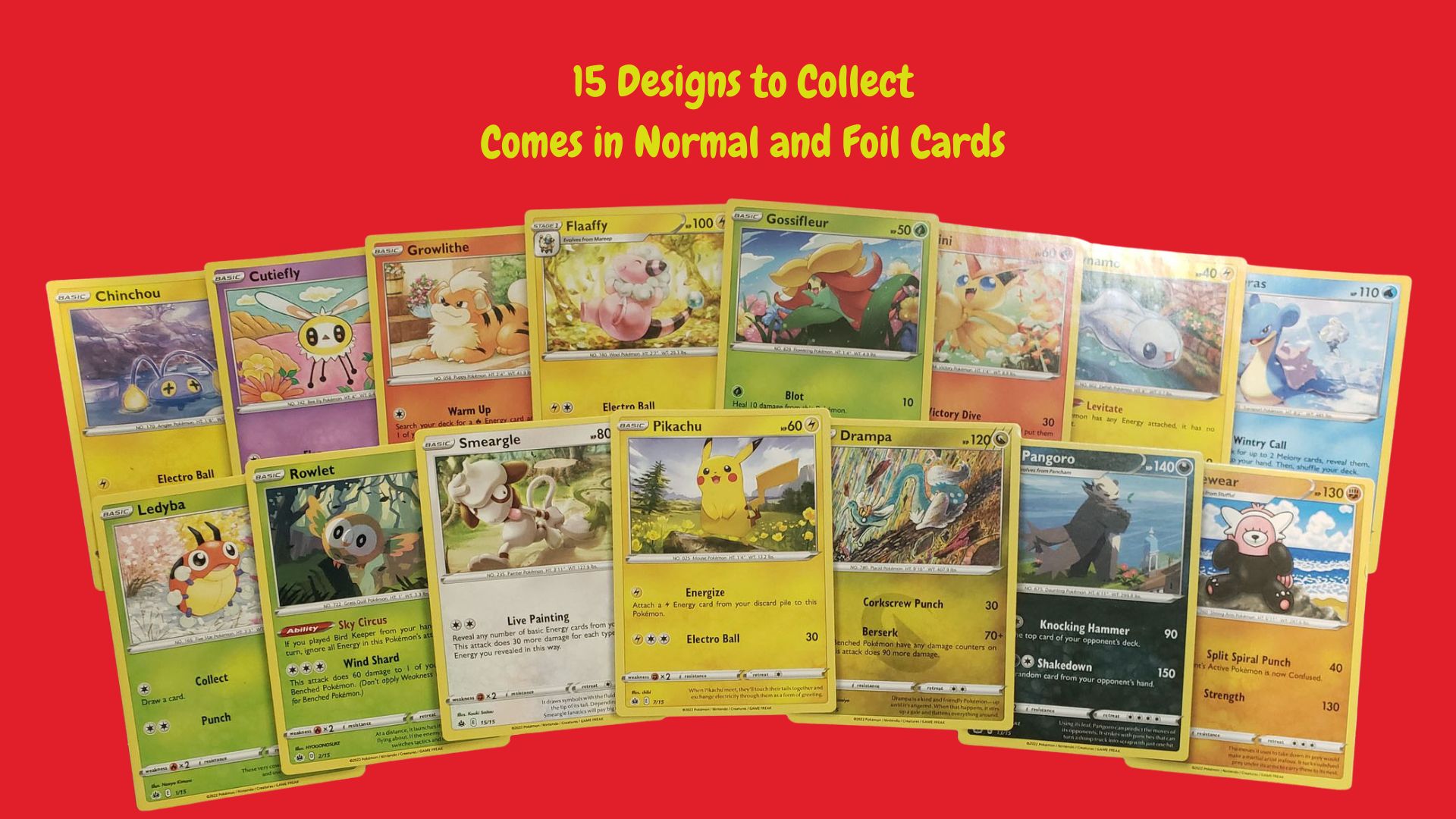 2022 McDonalds -Full Set of 15 Pokemon Cards Happy Meal Match